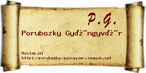 Porubszky Gyöngyvér névjegykártya